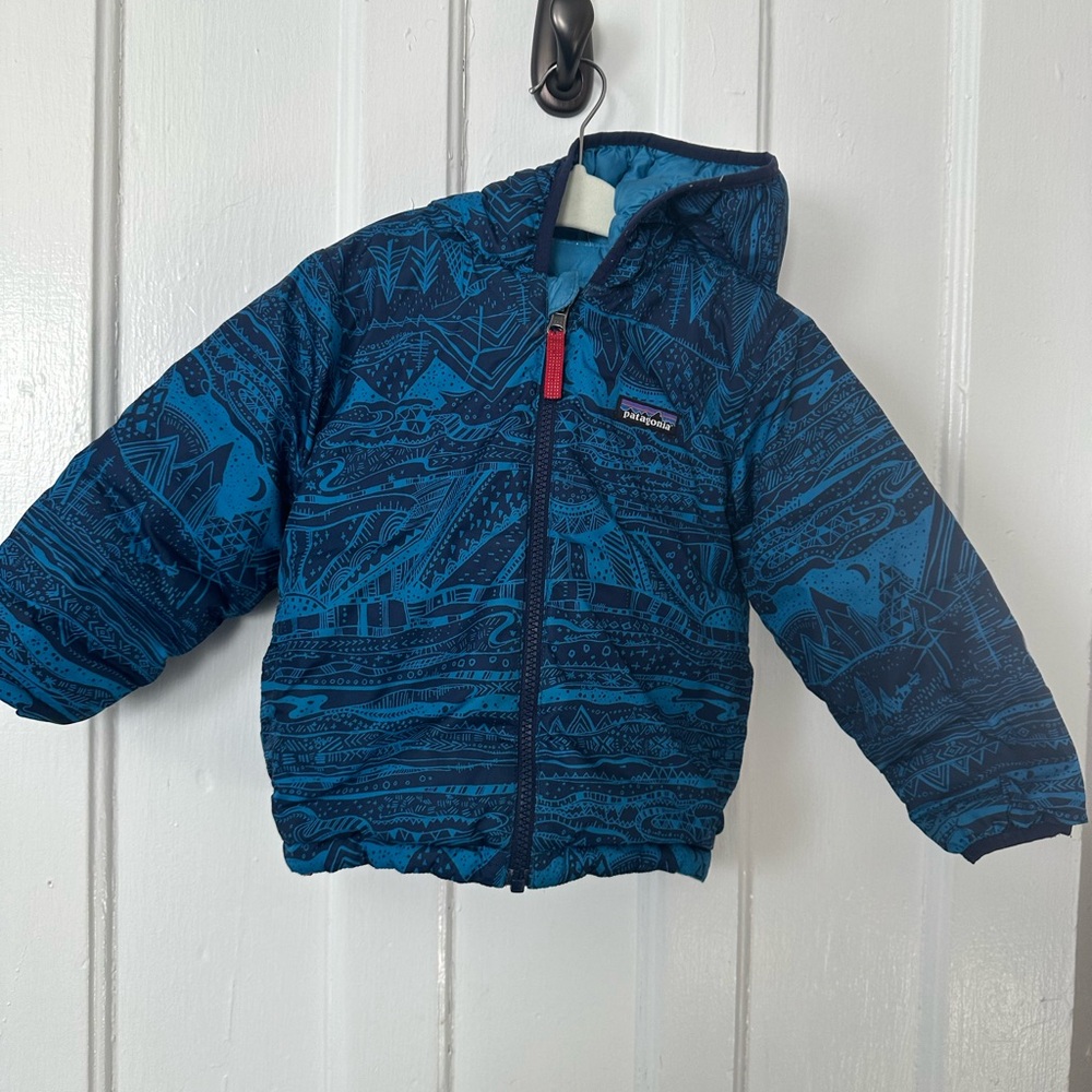 Patagonia Toddler Reversible Blue Patterned Jacket